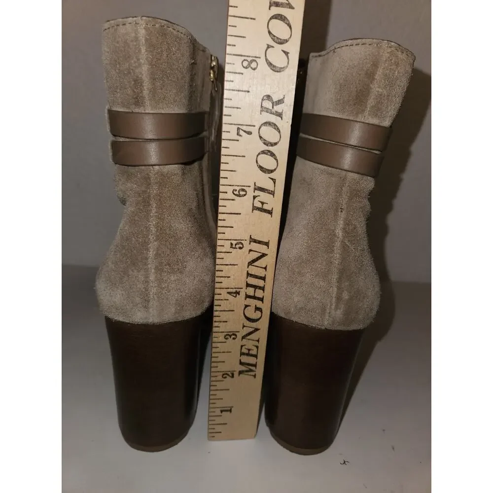 TORY BURCH Leigh 90 MM Lug Sole Booties Tan Women's SZ 7.5